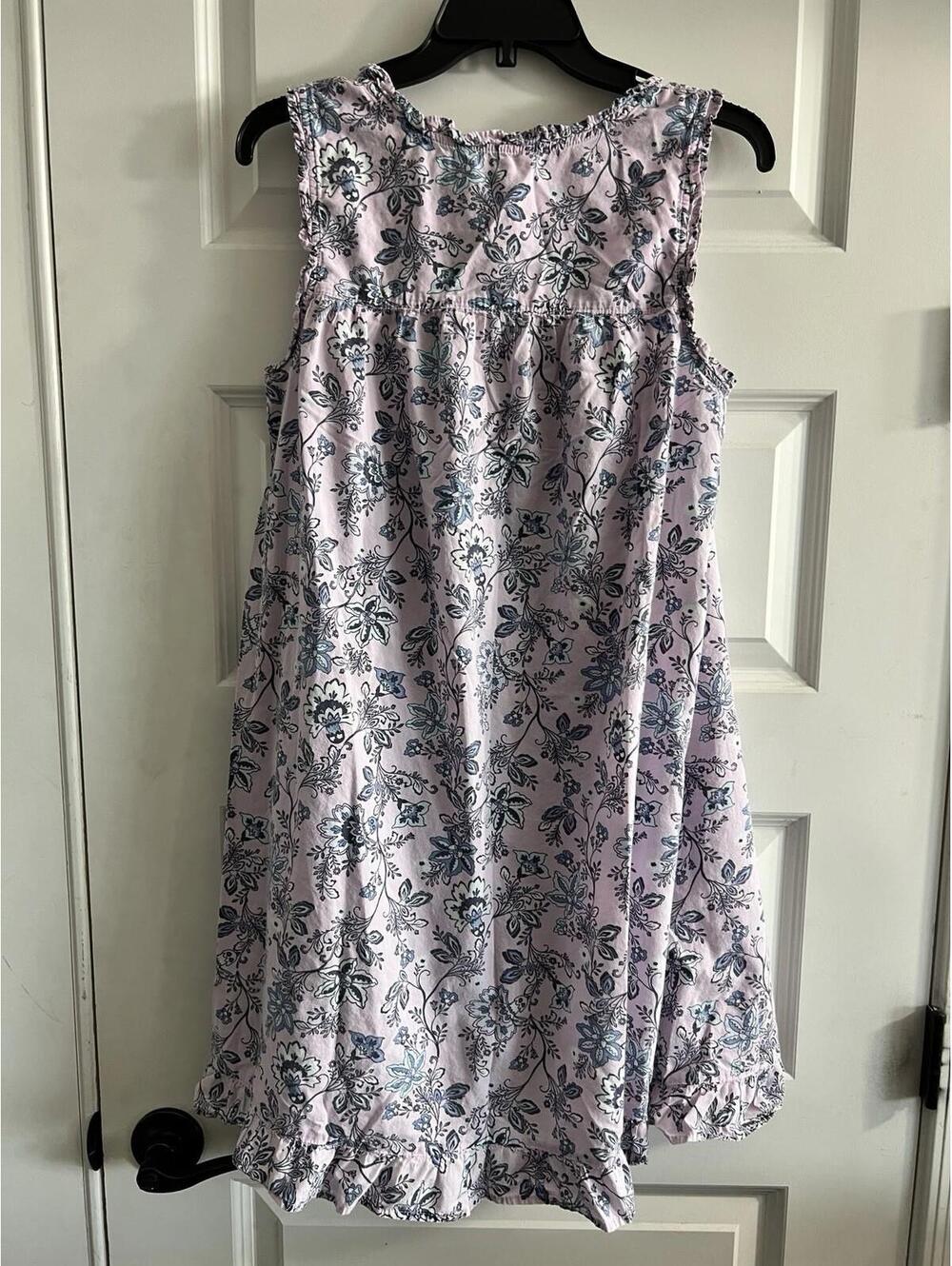 Adonna Floral 100% Cotton Cottagecore Prairie Nightgown Sz S Purple Ruffles - Picture 5 of 7